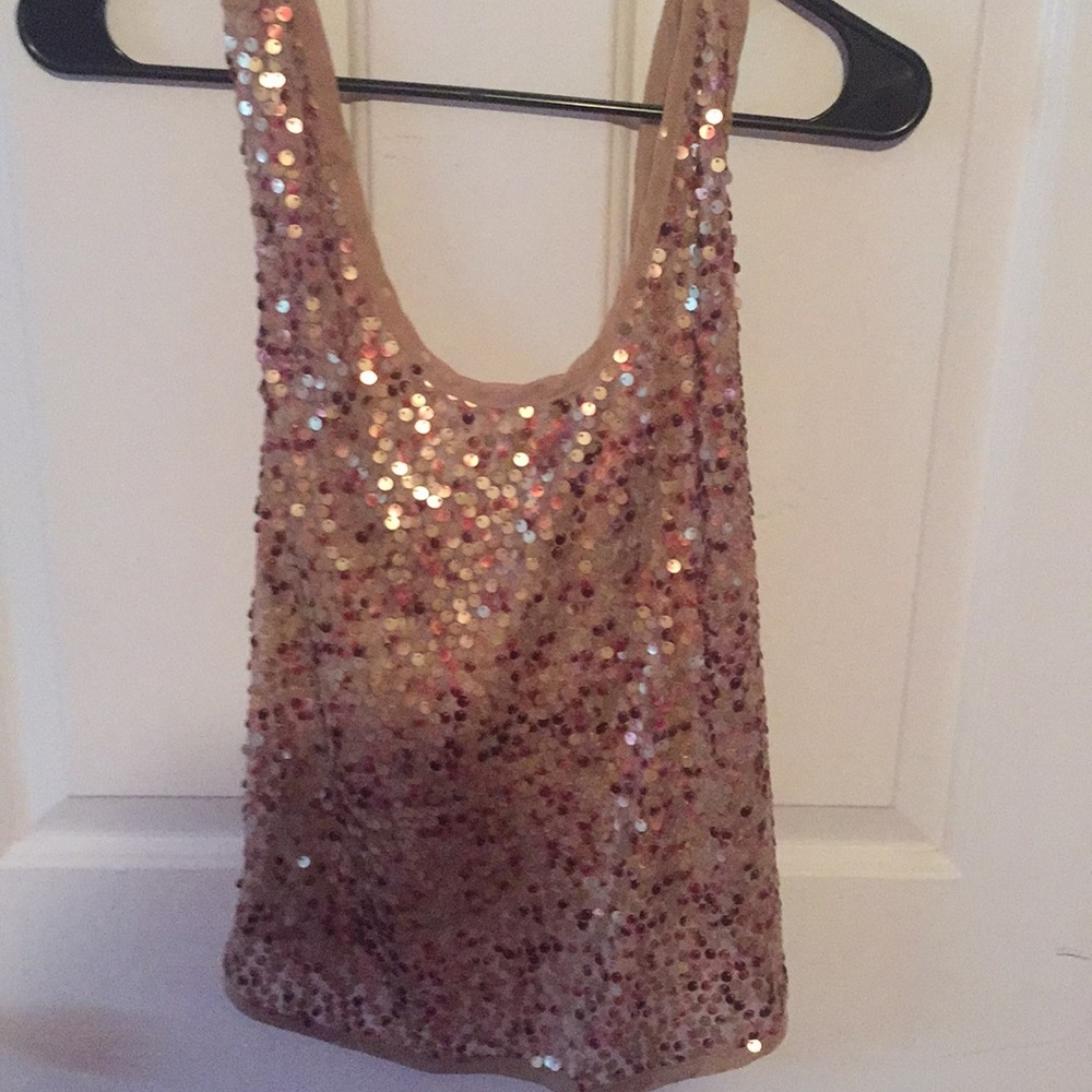Shimmery open black top